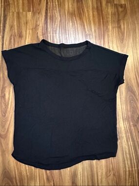 Sheer Shouldered Black Tee